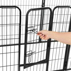 Hunde-Laufstall 16 Paneele Stahl 60x80 cm Schwarz