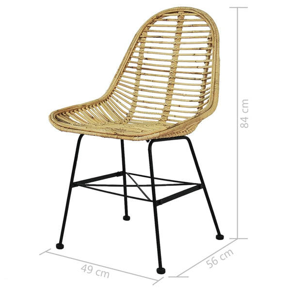Esszimmerstühle 6 Stk. Rattan Natur