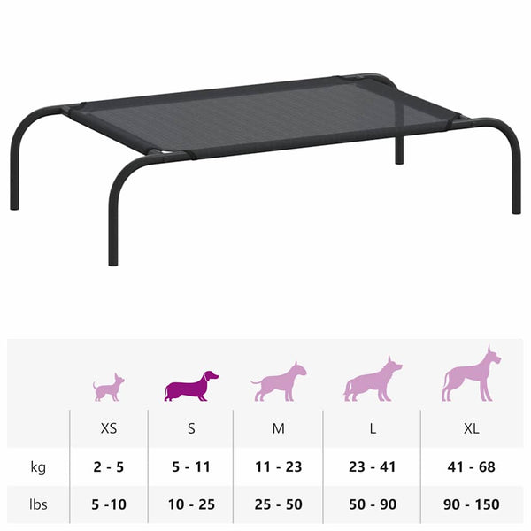 Erhöhtes Hundebett Schwarz S Textilene