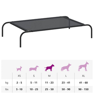 Erhöhtes Hundebett Schwarz L Textilene