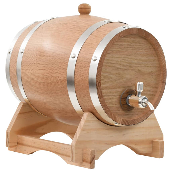 Weinfass mit Hahn, Eiche Massivholz, 6 L