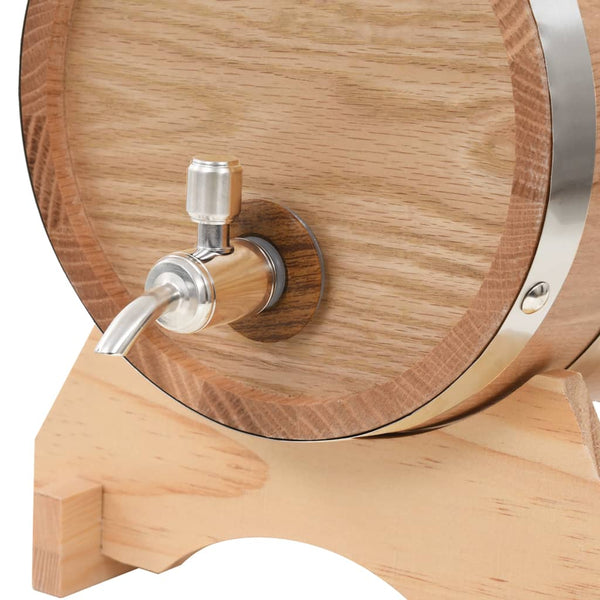 Weinfass mit Hahn, Eiche Massivholz, 6 L