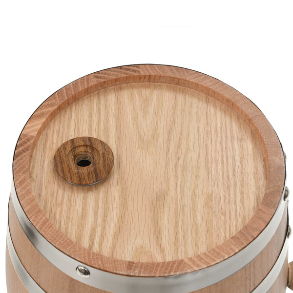 Weinfass mit Hahn, Eiche Massivholz, 6 L
