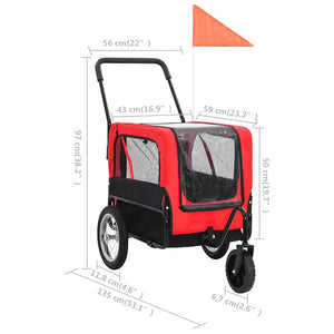 2-in-1 Hunde Fahrradanhänger & Buggy