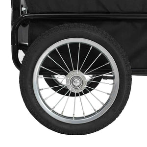 vidaXL Remorque de vélo 2-en-1 et poussette pour chien Gris et bleu