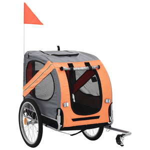 Hunde Fahrradanhänger Orange und Grau