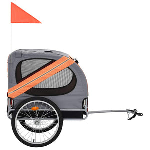 Hunde Fahrradanhänger Orange und Grau