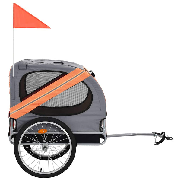 Hunde Fahrradanhänger Orange und Grau