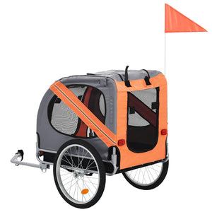 Hunde Fahrradanhänger Orange und Grau