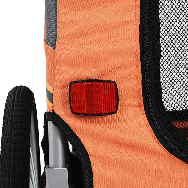 Hunde Fahrradanhänger Orange und Grau