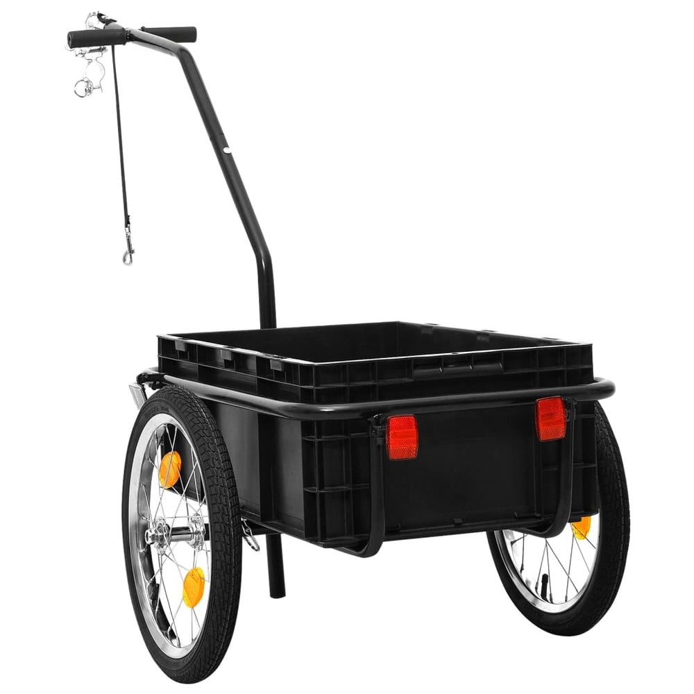 2-in-1 Fahrradanhänger & Handwagen Schwarz