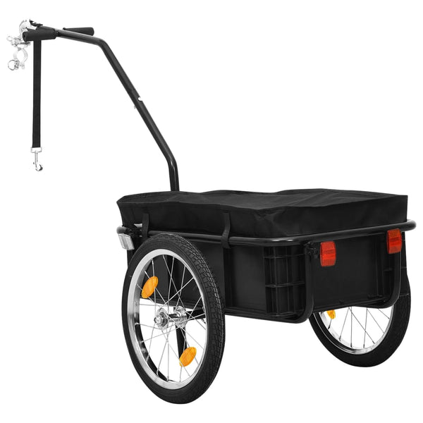 2-in-1 Fahrradanhänger & Handwagen Schwarz