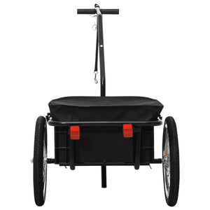 2-in-1 Fahrradanhänger & Handwagen Schwarz
