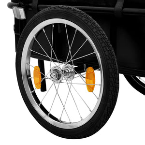 2-in-1 Fahrradanhänger & Handwagen Schwarz
