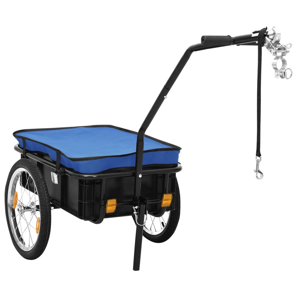 2-in-1 Fahrradanhänger & Handwagen Blau