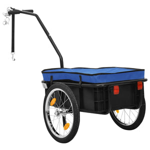 2-in-1 Fahrradanhänger & Handwagen Blau