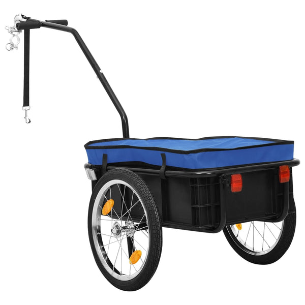 2-in-1 Fahrradanhänger & Handwagen Blau