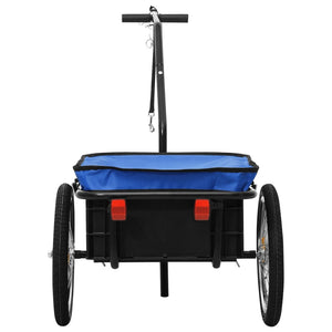 2-in-1 Fahrradanhänger & Handwagen Blau