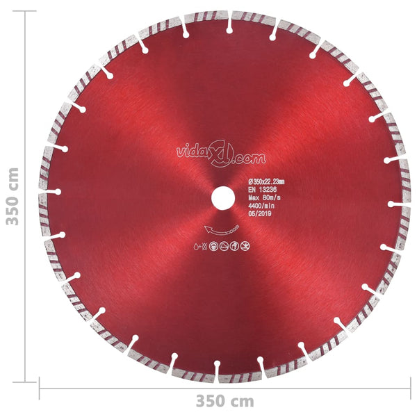 Diamant-Trennscheibe mit Turbo Stahl 350 mm