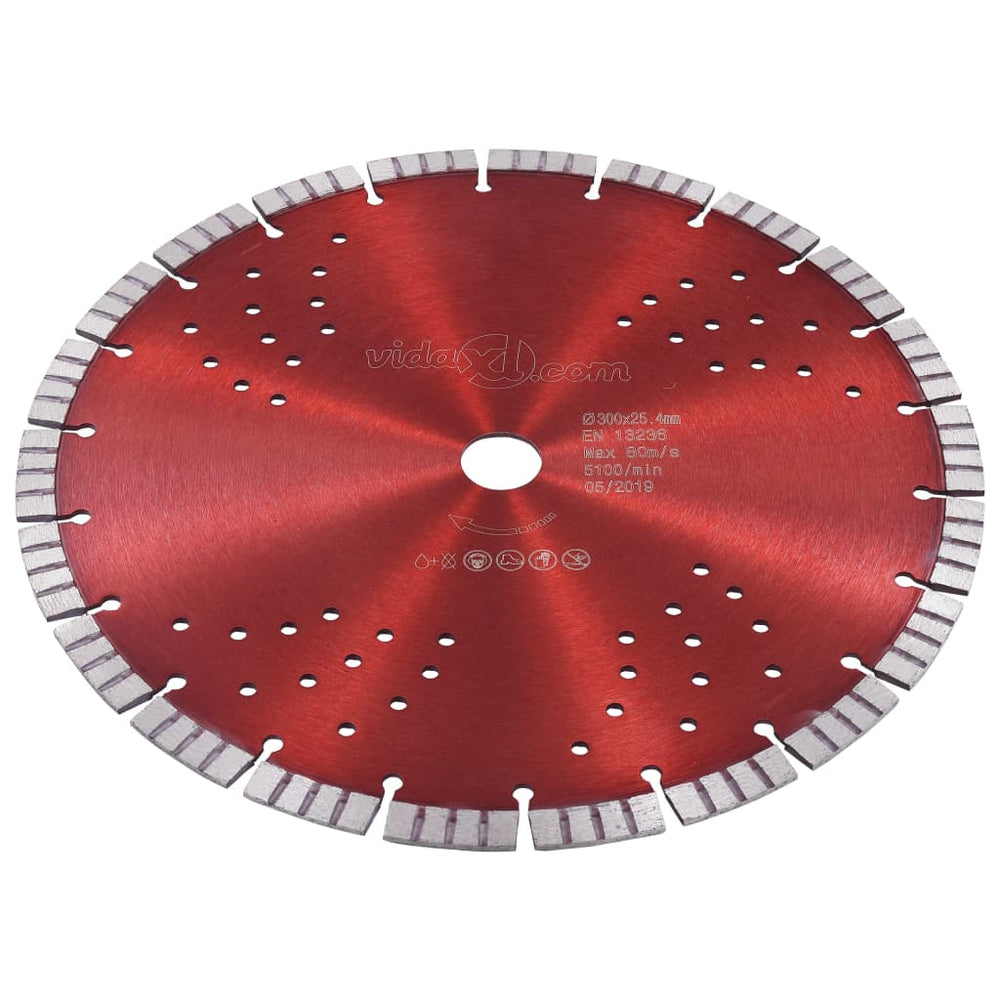 Diamant-Trennscheibe mit Turbo und Löchern Stahl 300 mm