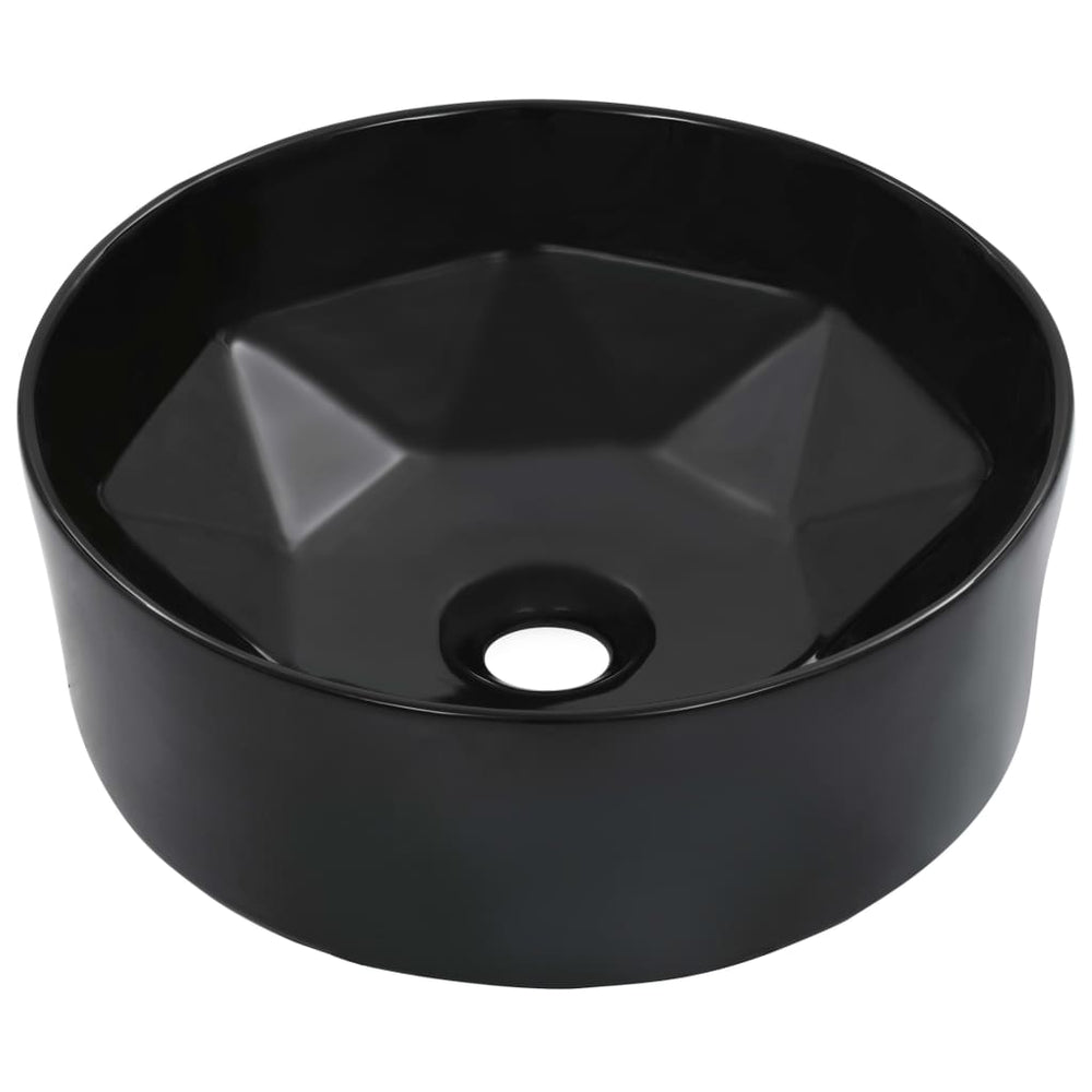 Waschbecken 36 x 14 cm Keramik Schwarz
