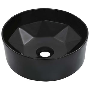 Waschbecken 36 x 14 cm Keramik Schwarz