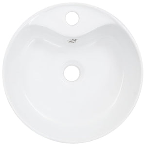 Waschbecken mit Überlauf 36 x 13 cm Keramik Weiß