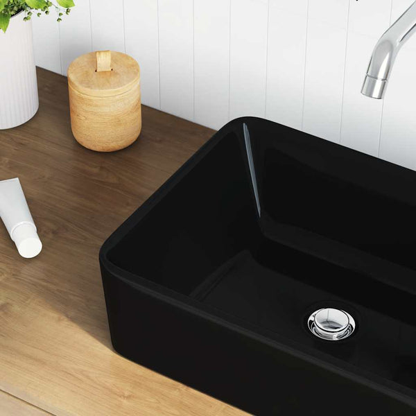 Waschbecken 40 x 30 x 13 cm Keramik Schwarz