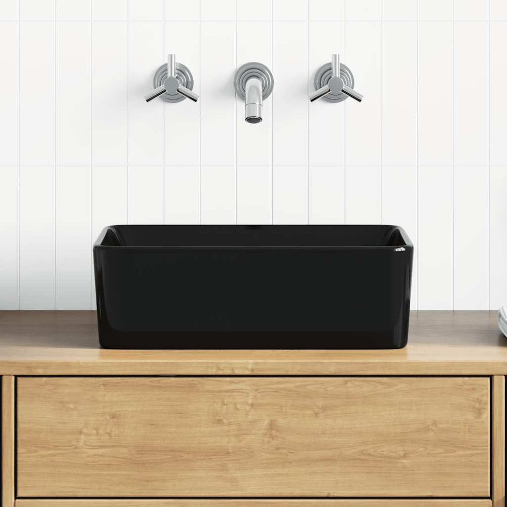 Waschbecken 40 x 30 x 13 cm Keramik Schwarz