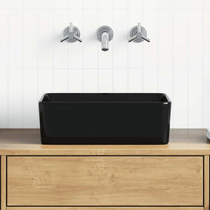 Waschbecken 40 x 30 x 13 cm Keramik Schwarz