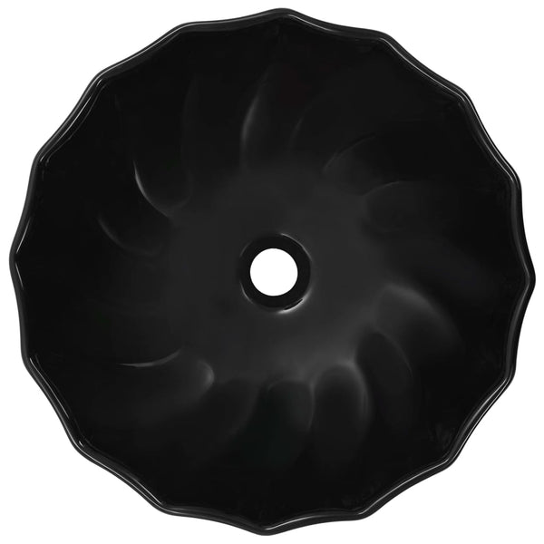Waschbecken 46 x 17 cm Keramik Schwarz