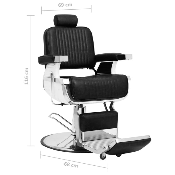 vidaXL Fauteuil de barbier Noir 68x69x116 cm Similicuir