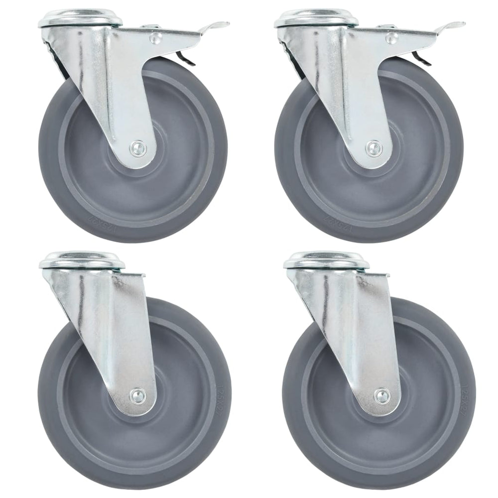 vidaXL Roulettes à trou de fixation 4 pcs 125 mm