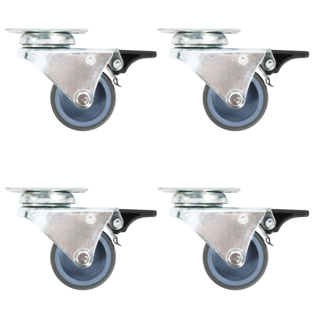 vidaXL Roulettes doubles à frein 4 pcs 50 mm
