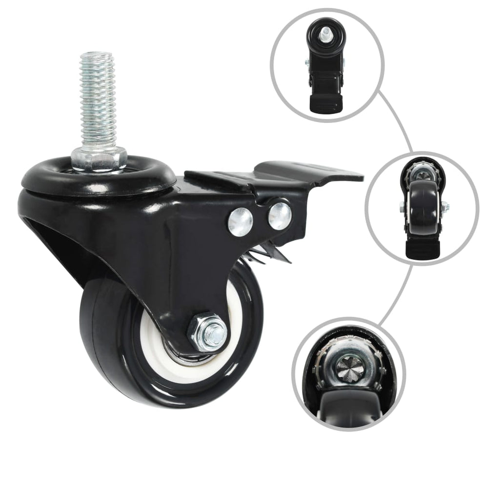vidaXL Roulettes pivotantes avec freins 4 pcs 50 mm