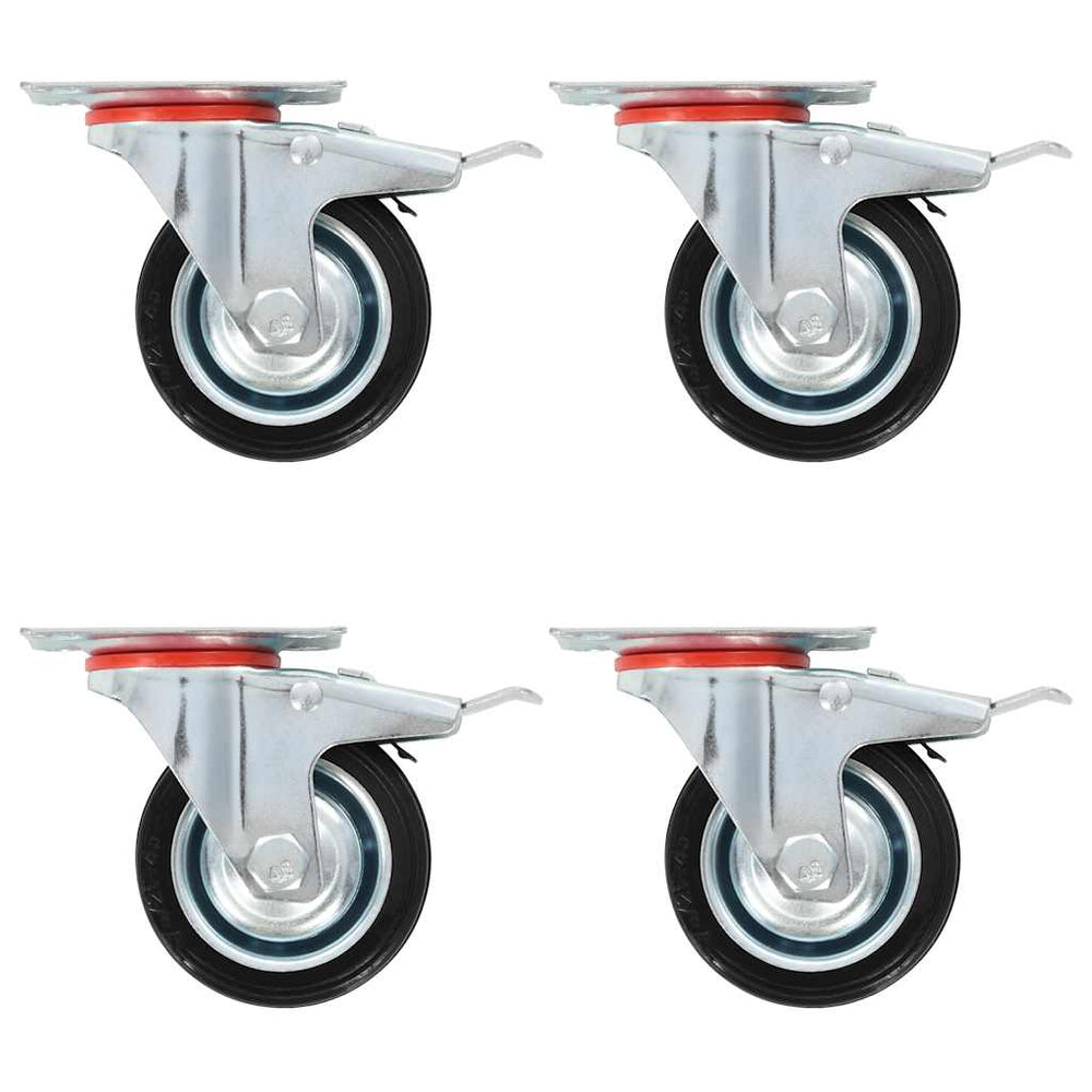 vidaXL Roulettes pivotantes avec double frein 4 pcs 75 mm