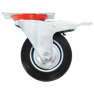 vidaXL Roulettes pivotantes avec double frein 4 pcs 100 mm