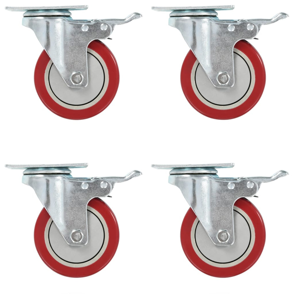 vidaXL Roulettes pivotantes avec freins 4 pcs 100 mm