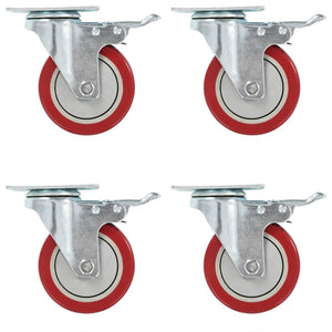 vidaXL Swivel Casters with Brakes 4 pcs 100 mm