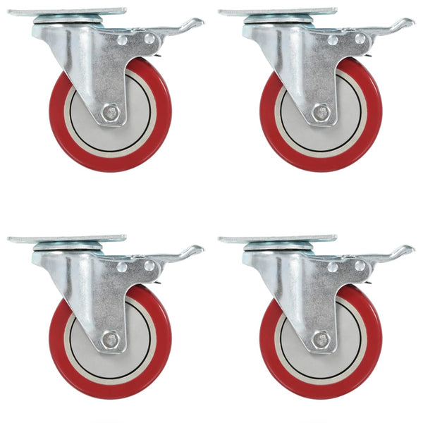 vidaXL Swivel Casters with Brakes 4 pcs 100 mm