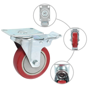 vidaXL Swivel Casters with Brakes 4 pcs 100 mm