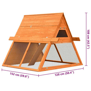Kaninchenstall Kiefernholz & Tannenholz 152x128x108 cm