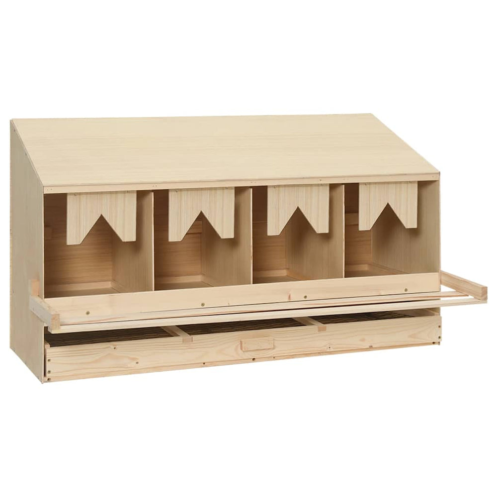 vidaXL 4-Compartment Laying Nest 106x40x59 cm Solid Pine Wood