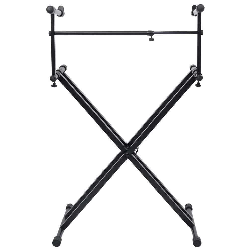 vidaXL Support de clavier double entretoise cadre en X noir