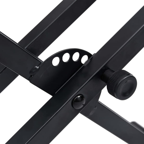 Keyboardständer X-Rahmen Doppelstrebig Schwarz