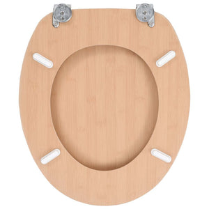 Toilettensitz mit Deckel MDF Bambus-Design