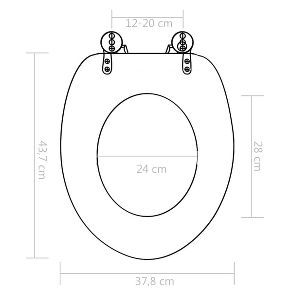 Toilettensitz mit Soft-Close-Deckel MDF Porzellan-Design