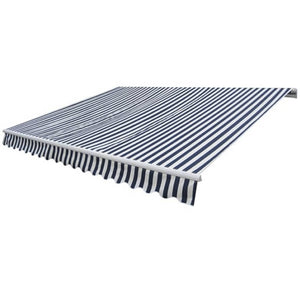 vidaXL Auvent manuel à bras articulé 300 cm bleu/blanc