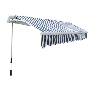 vidaXL Auvent manuel à bras articulé 300 cm bleu/blanc