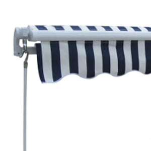 vidaXL Auvent manuel à bras articulé 300 cm bleu/blanc